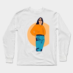 stylish girl standing Long Sleeve T-Shirt